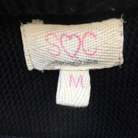 Urban Outfitters Black Sweater Fur Trim Cardigan - Picture 3 of 5